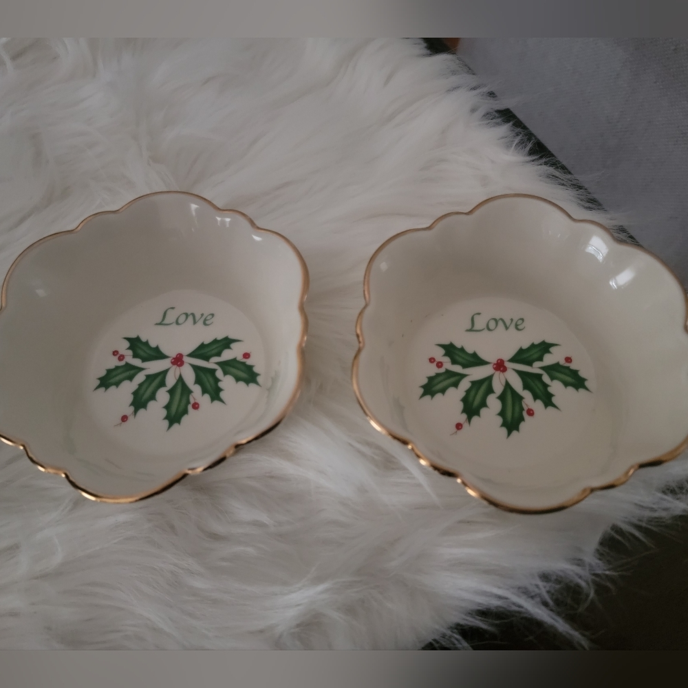 Lenox Christmas Candy Dishes Set of 2